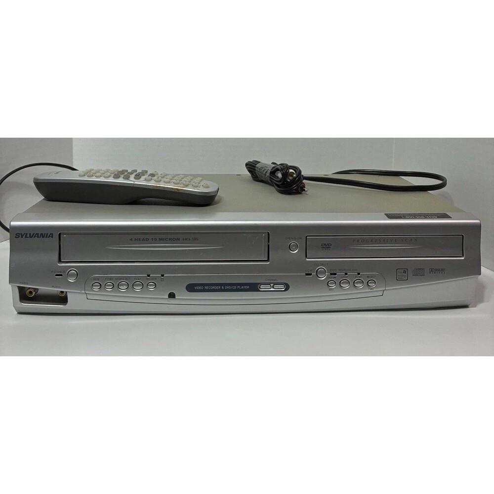 Sylvania DVC841G VHS VCR DVD Combo Player 4 Head Hi-Fi w Remote RCA Cable